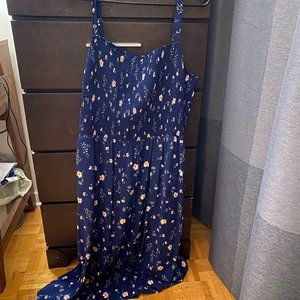Old Navy NWT Midi Cami Blue Floral Dress